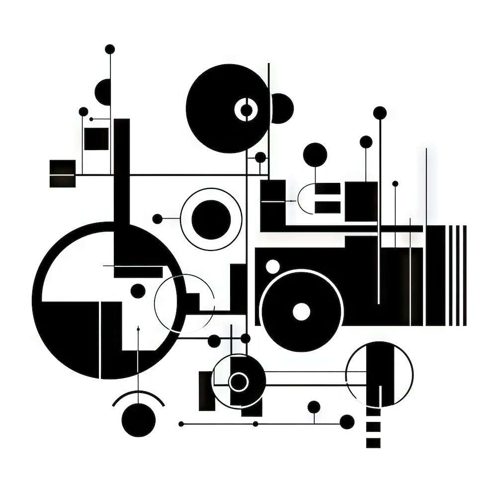 Abstract Black And White Painting #899