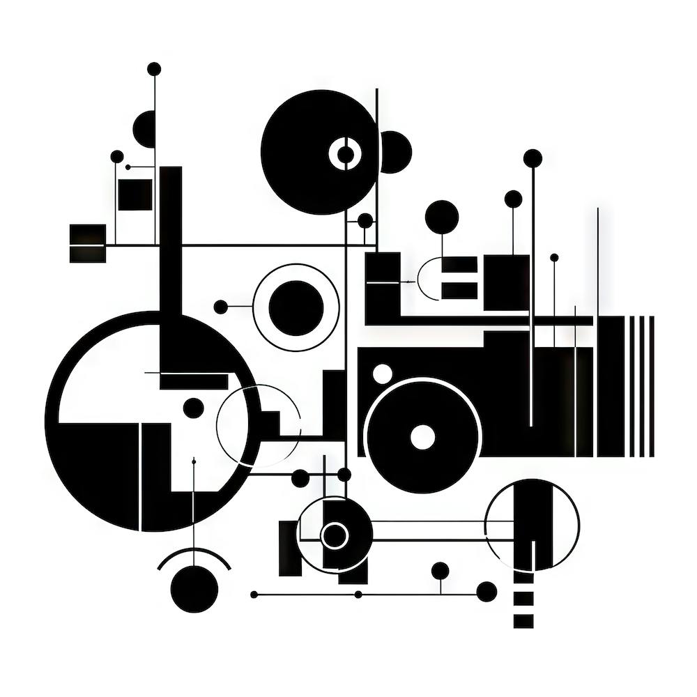 Abstract Black And White Painting #899