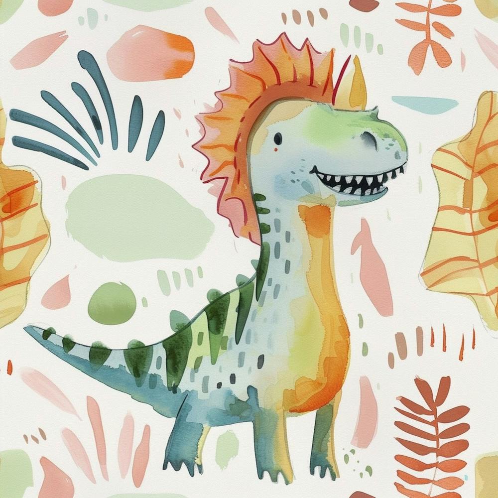 Cute Spinosaurus Dinosaur Watercolour Style 2
