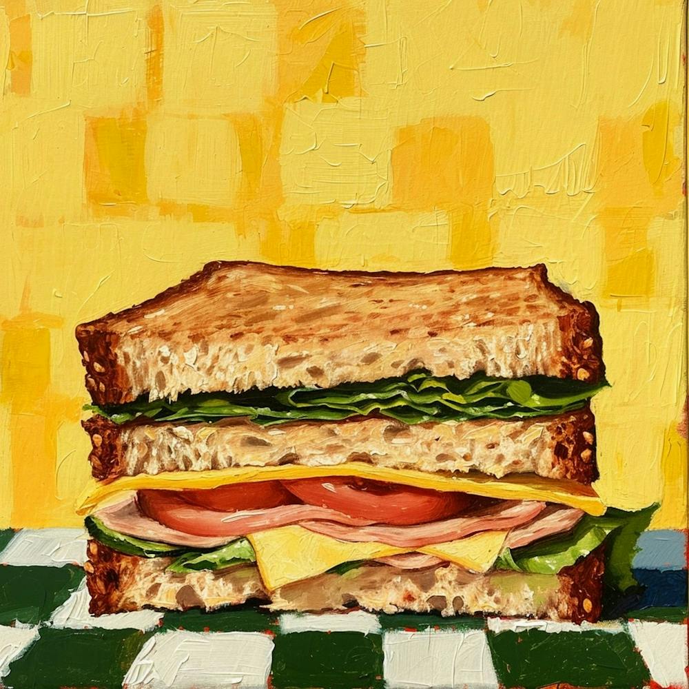Club Sandwich Yellow Checkerboard 2