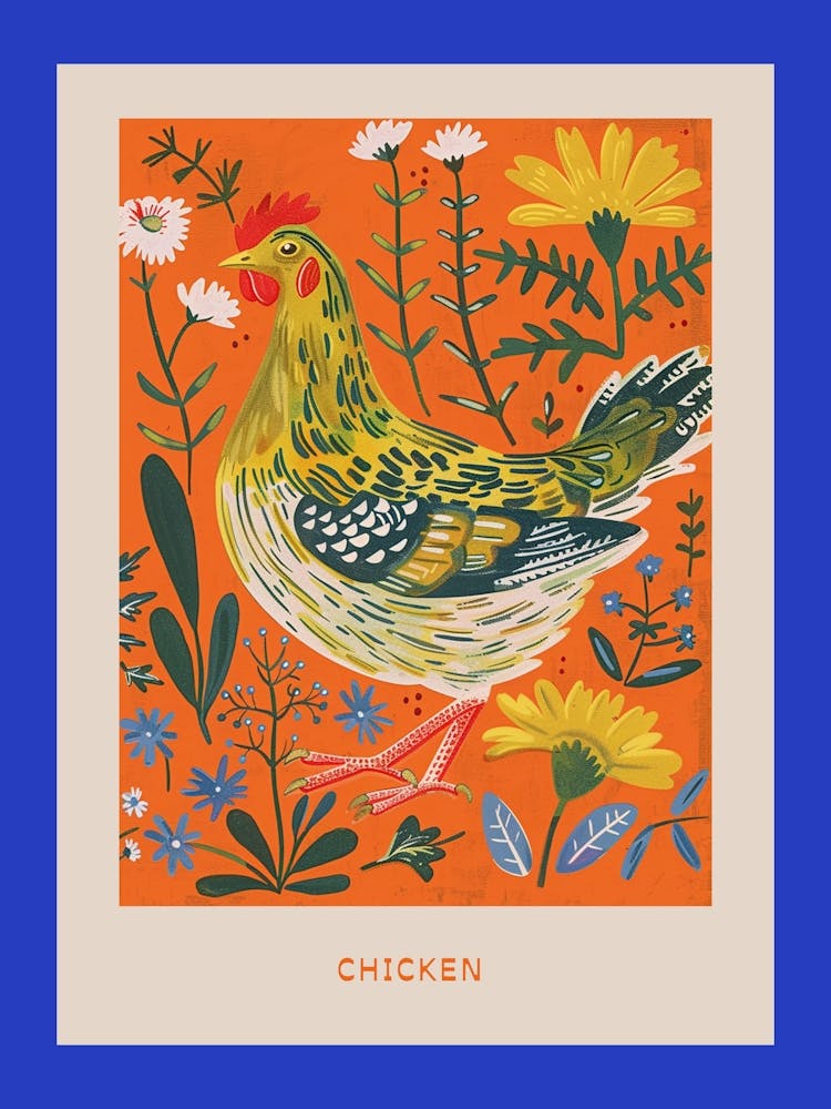 Spring Birds Poster Chicken 5