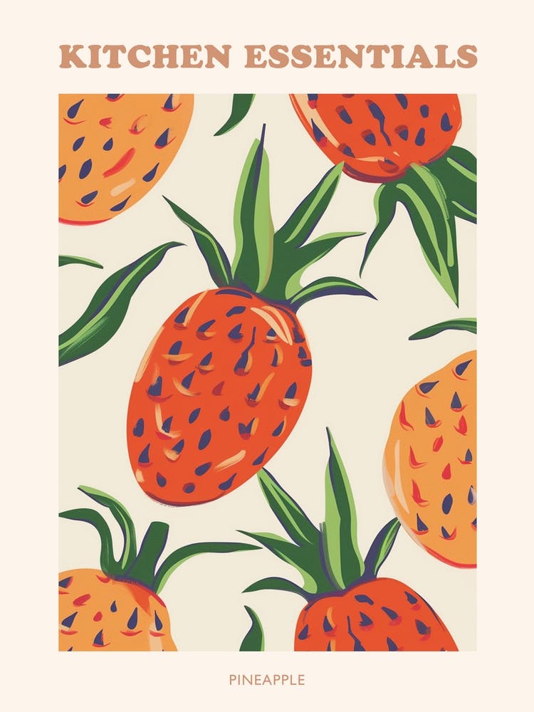 Pineapple Pattern Illustration Poster 2