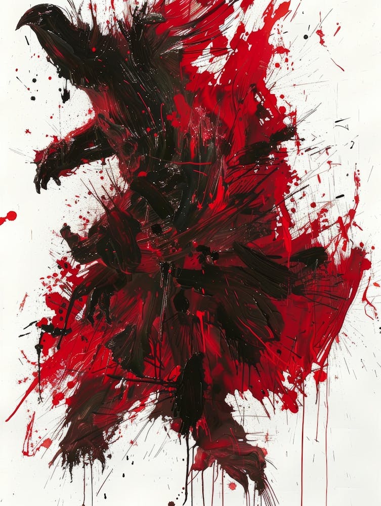 Crow Abstract Painting