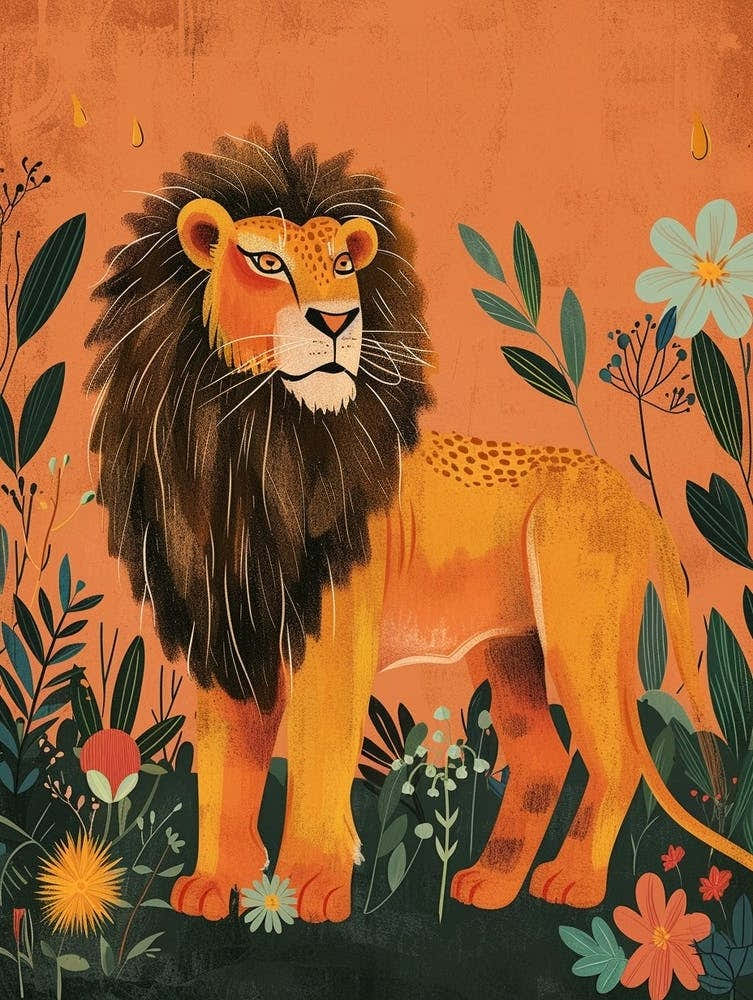 African Lion Symbolic Imagery Illustration 4