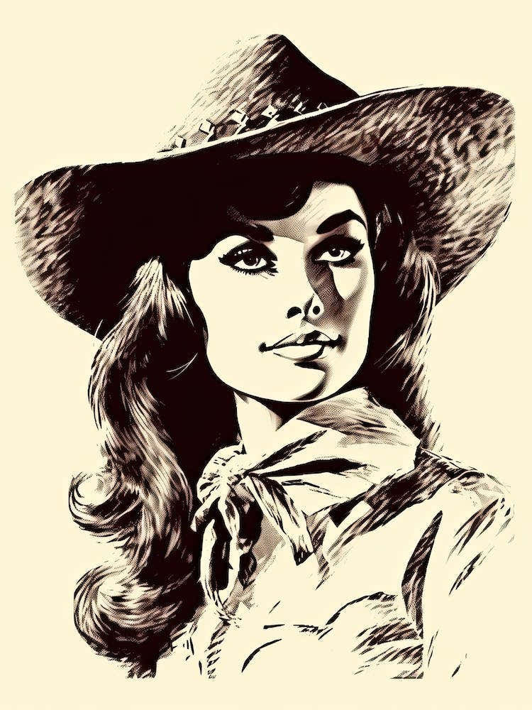 Cowgirl Yellow Black Portrait