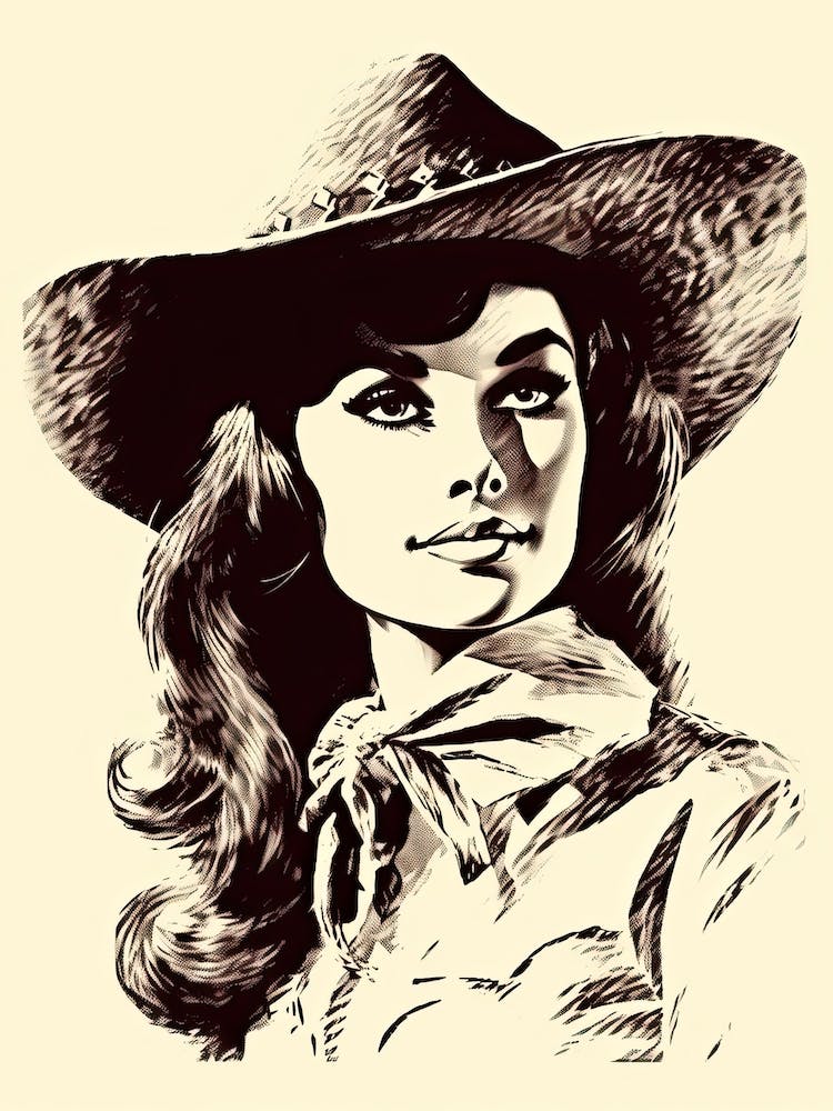 Cowgirl Yellow Black Portrait