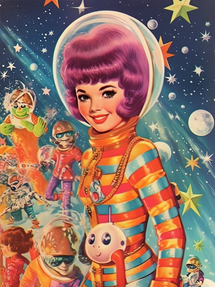 Vintage Astronaut Girl Kitsch 3