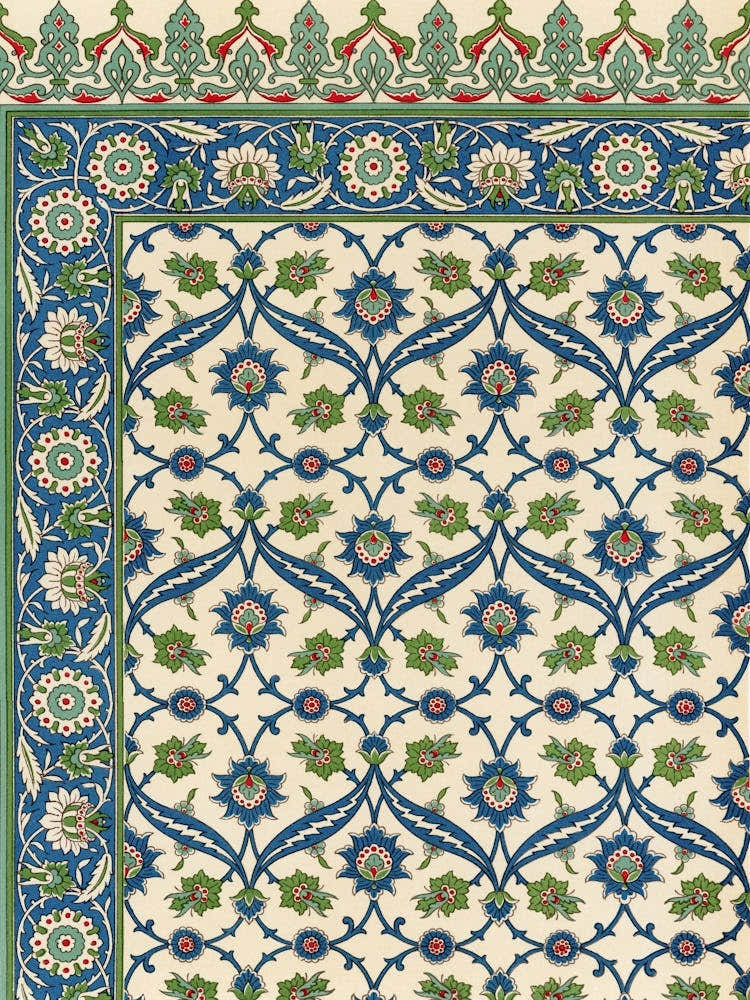 Arabic Art Pattern, Emile Prisses D’Avennes, La Decoration Arabe, Digitally Enhanced Lithograph From Own3