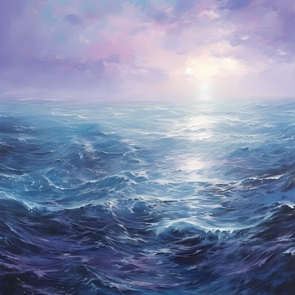 Seawater Harmony: Monet's Lilac Sonata