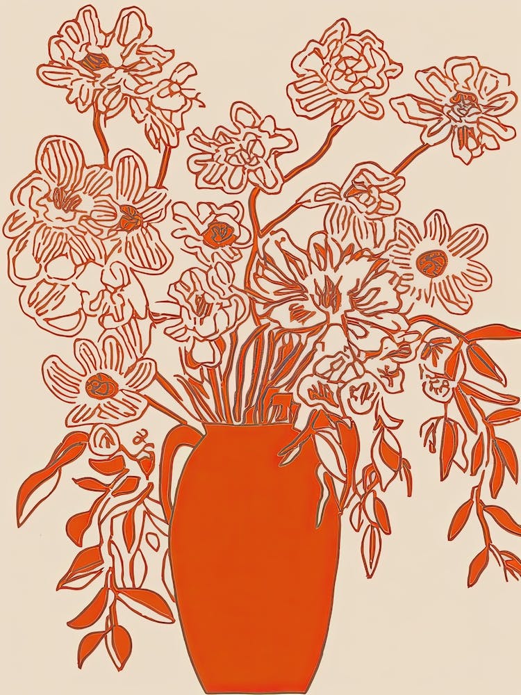 Floral Still Life Sketch Line Art 24