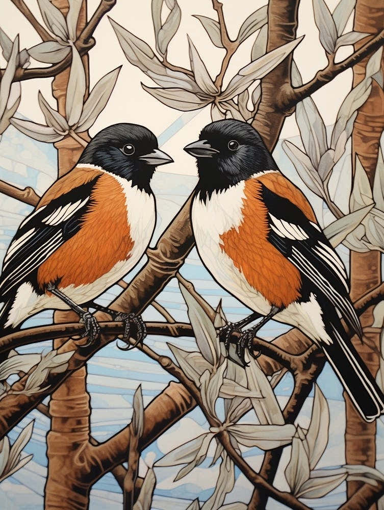 Art Nouveau Birds Poster Magpie 5