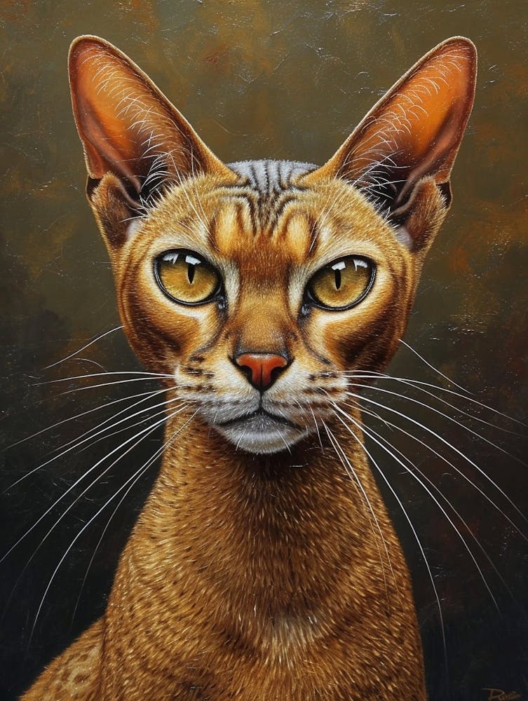 Abyssinian Cat Relief Illustration 3