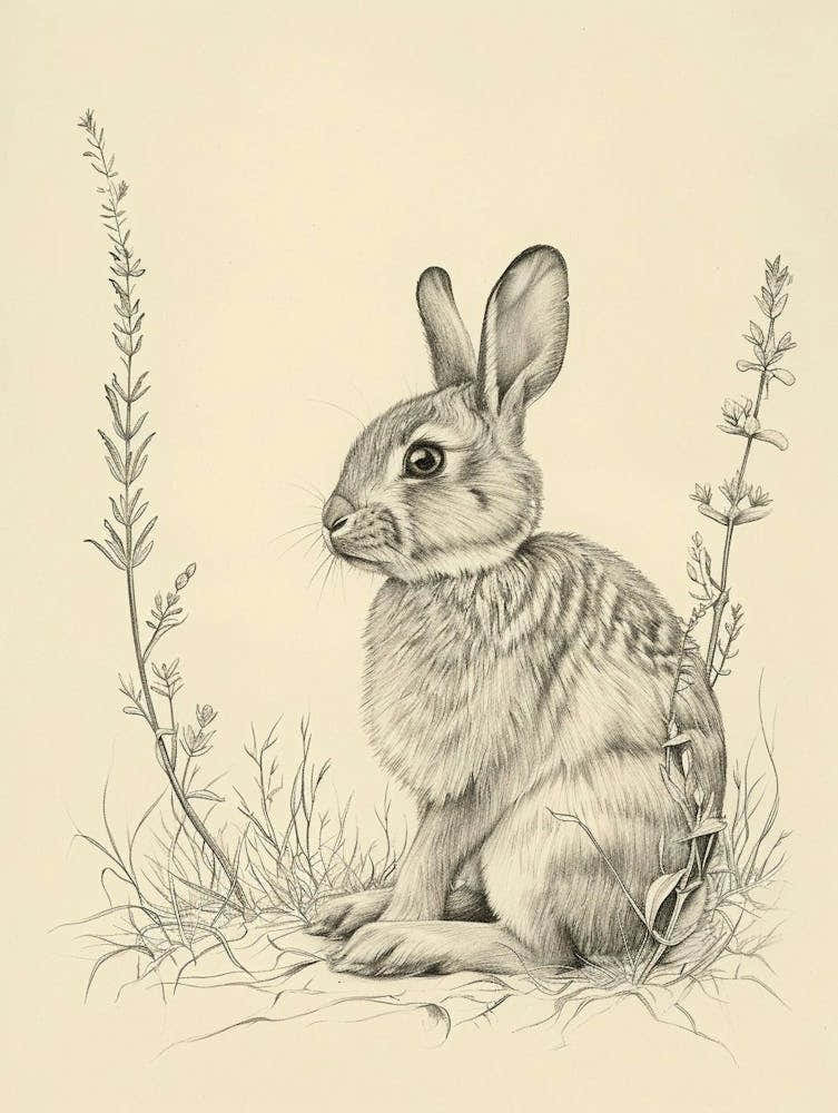 Californian Rabbit Drawing 1