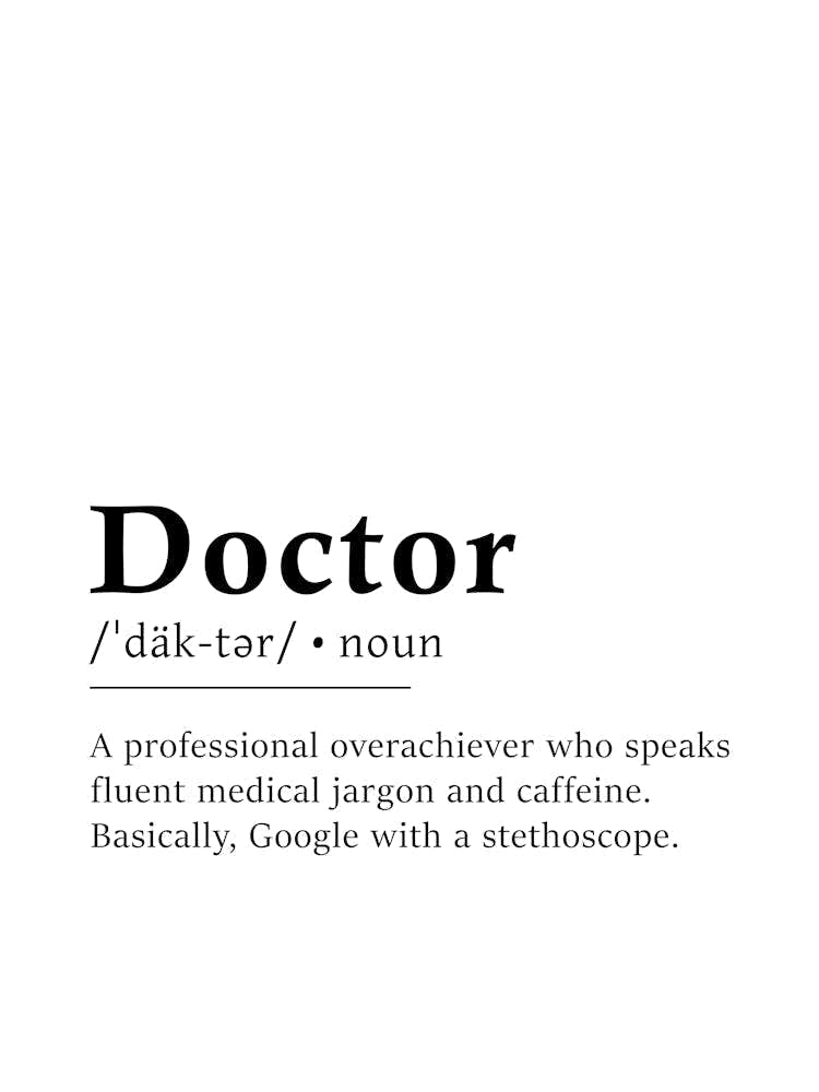 Doctor Definition Poster - Dictionary