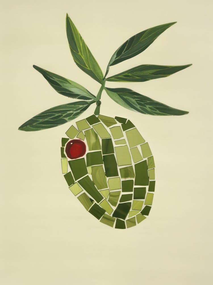 Disco Ball Olive Mosaic Painting Kitchen