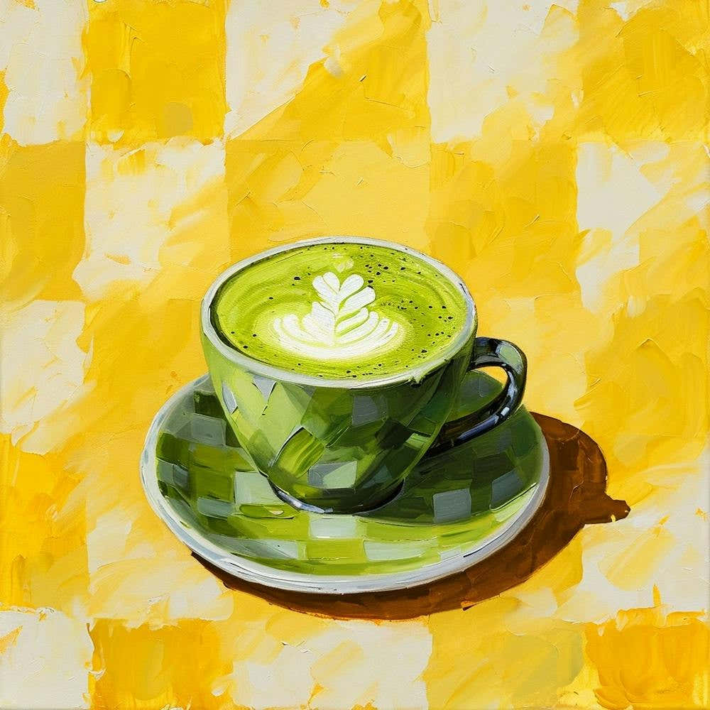Matcha Latte Yellow Checkerboard 1