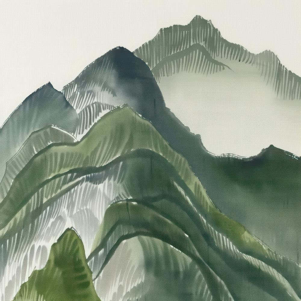 Japanese Watercolour Of Mount Ontake 5