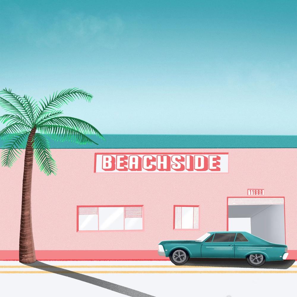 Retro Beachside Postcard Square