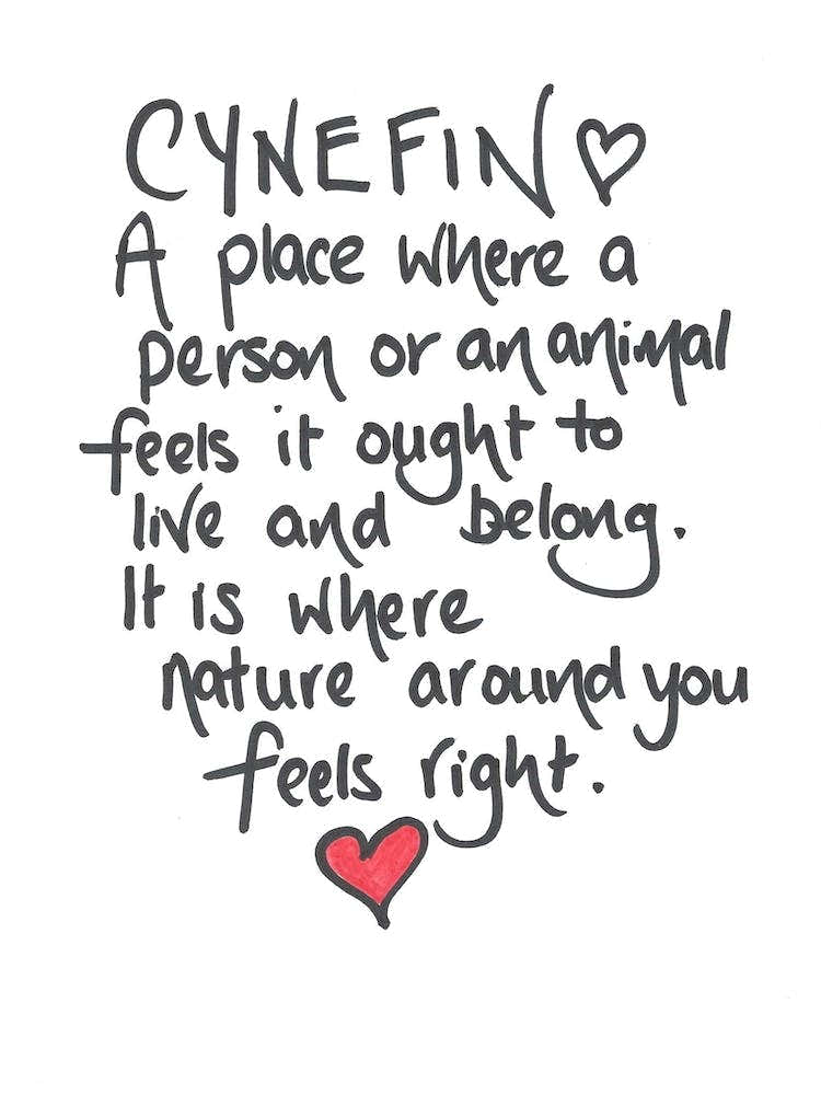 Welsh Handwritten Definition Of Cynefin