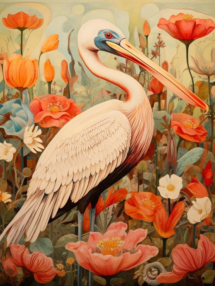 Pelican 4 Detailed Bird Painting