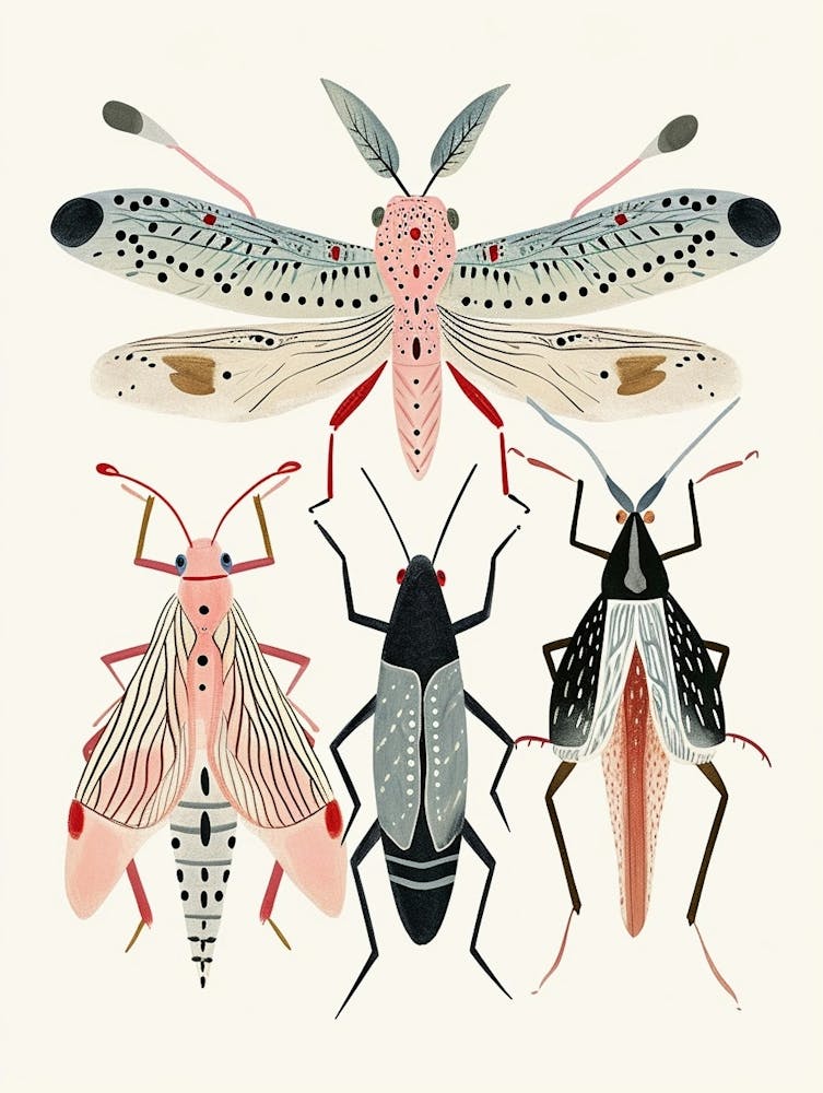 Colourful Insect Illustration Cricket 1