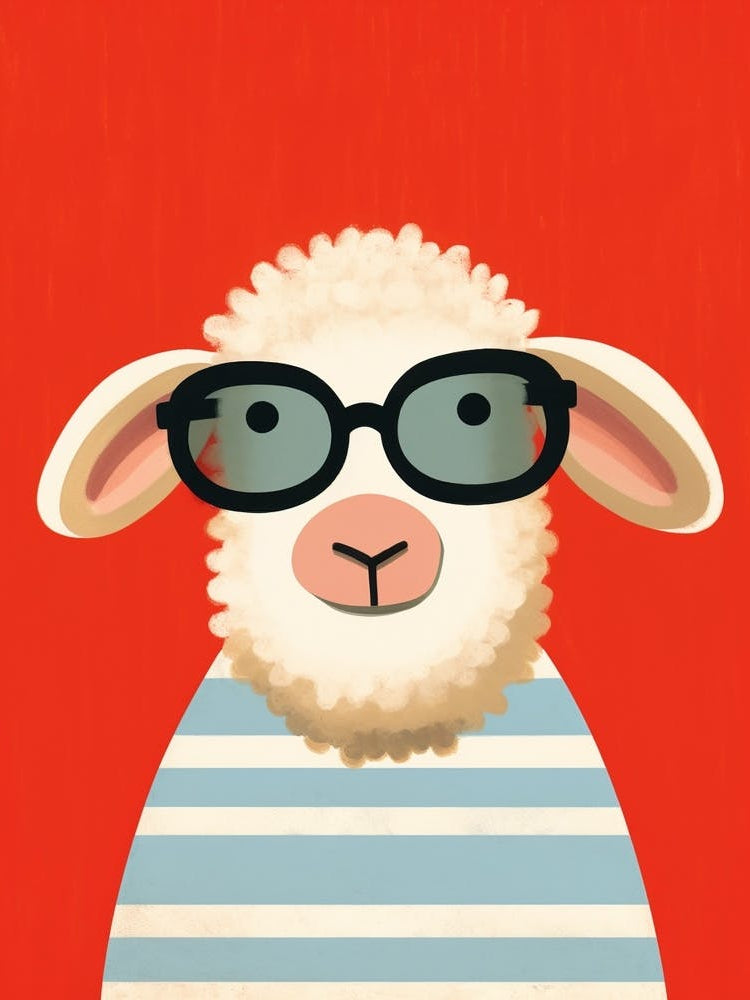 Little Sheep 1 Wearing Sunglasses