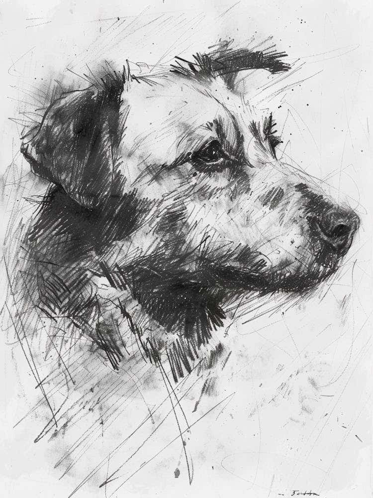 Pyrenean Shepherd Dog Charcoal Line 2