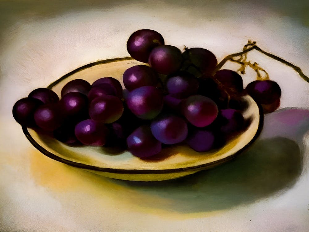 Georgia O'Keeffe - Grapes on a White Dish - Dark Rim, 1920