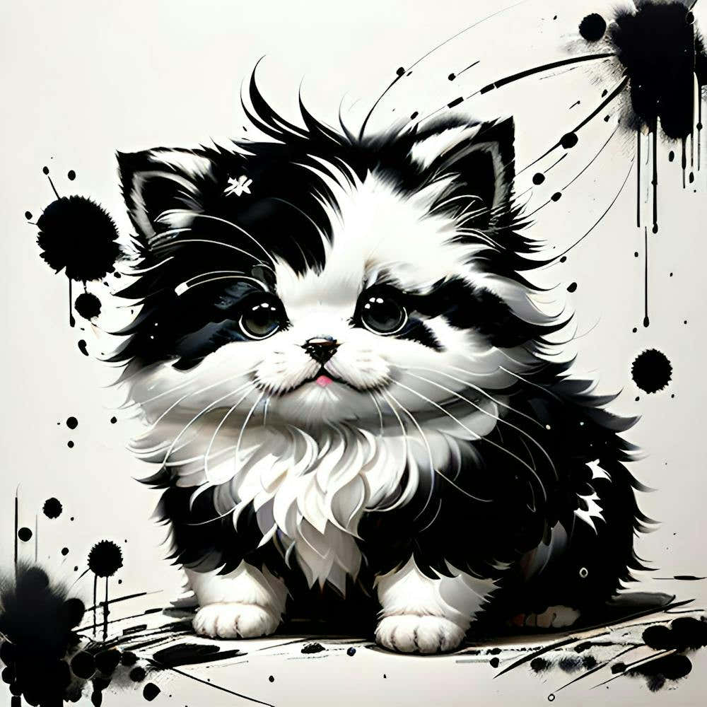 Black And White Kitten