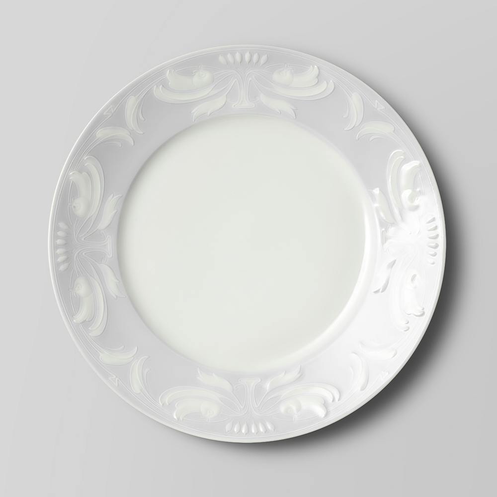 Dessert Plate with Symmetrical Leaf Motifs in Relief, Georges de Feure (ca. 1900)