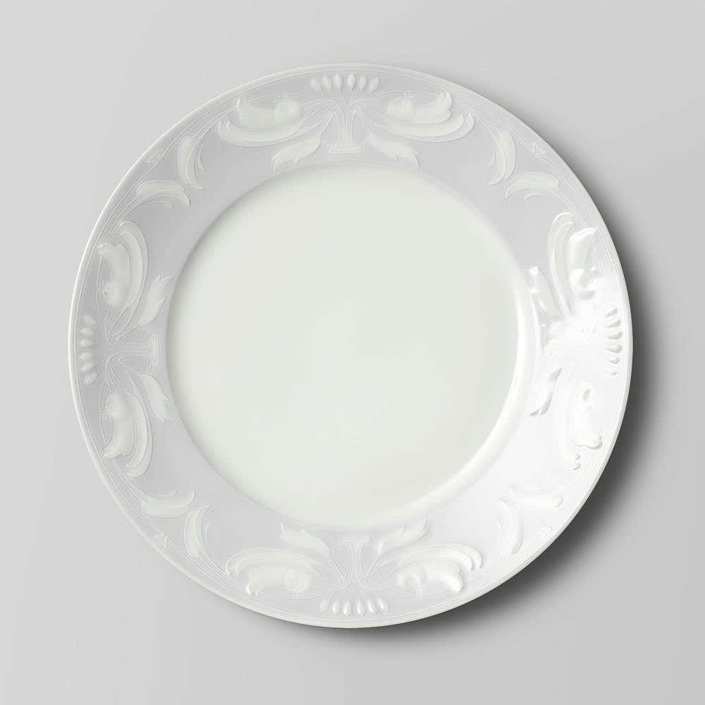 Dessert Plate with Symmetrical Leaf Motifs in Relief, Georges de Feure (ca. 1900)