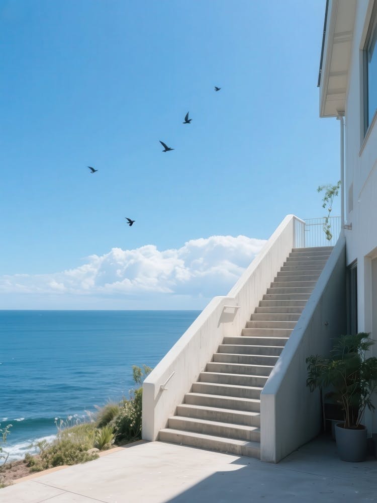 Stairs Leading To The Ocean