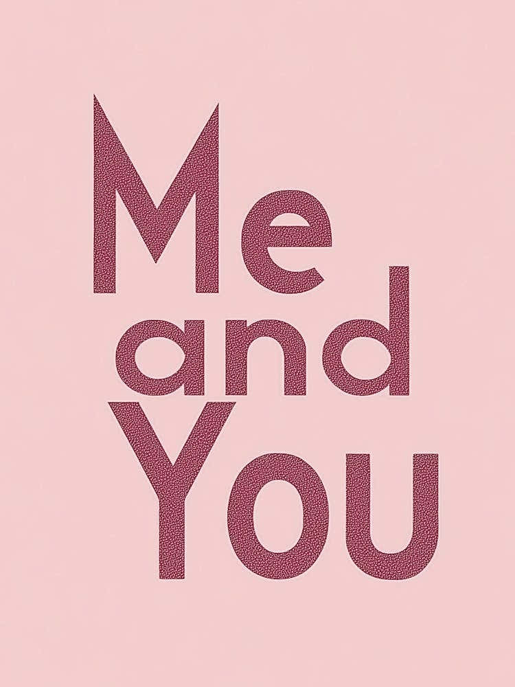 Me And You, Pastel Love Text-typografie