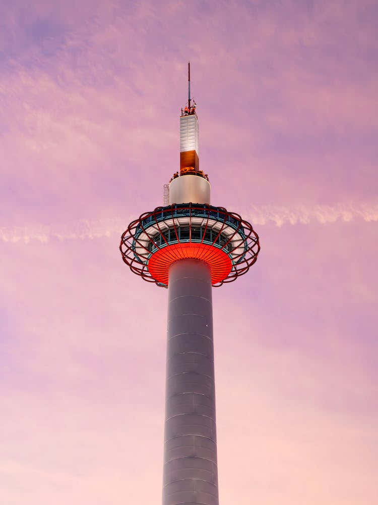 Kyoto Tower At Sunset