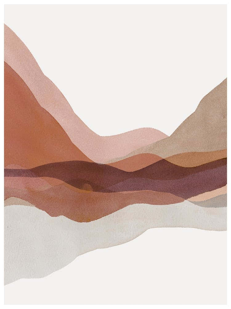 Abstract Terracotta Mountain Art