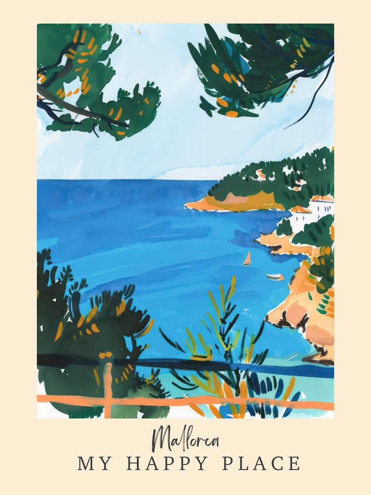 My Happy Place Mallorca 2 Travel Poster