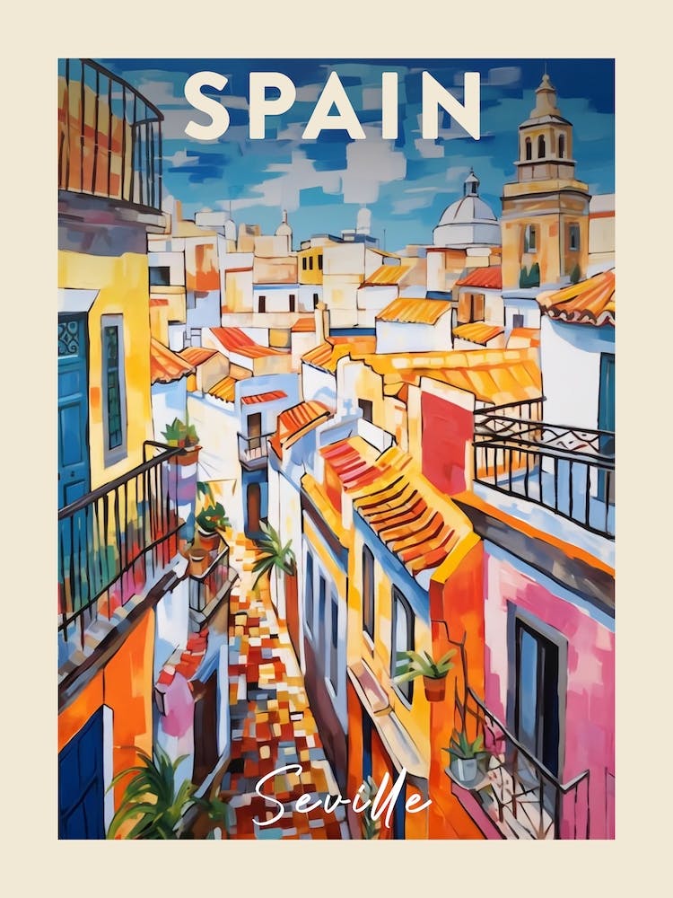 Seville Spain 6 Fauvist Painting Travel Poster
