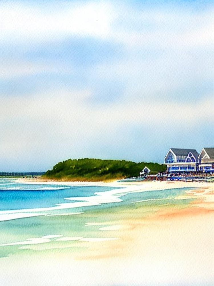 Ocean City Beach 2, Maryland Watercolour
