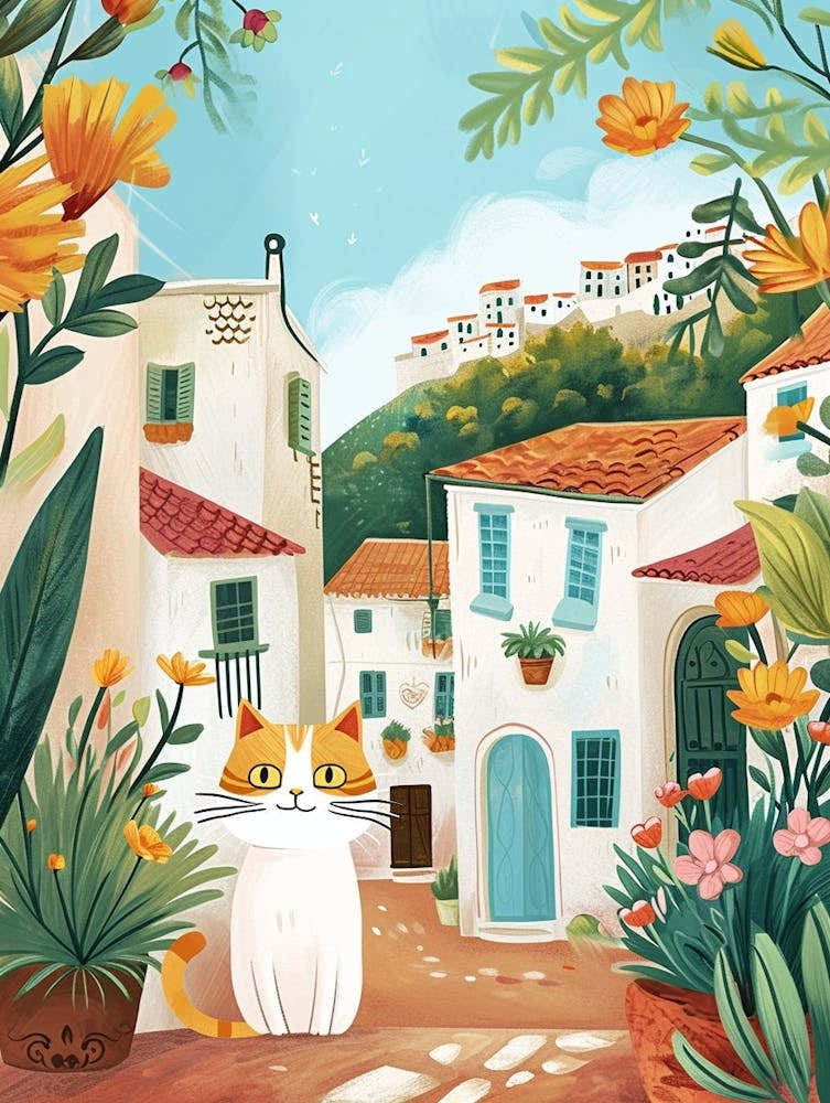 Munchkin Cat Storybook Illustration 1