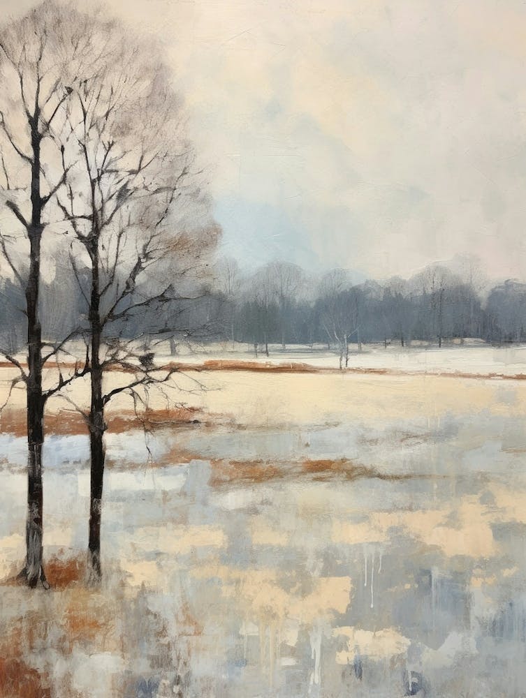 Winter City Park Painting Phoenix Park Dublin 2