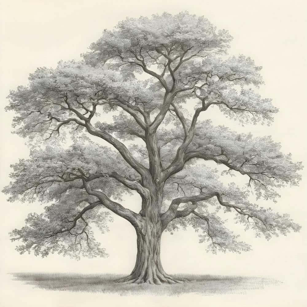 Antique Tree Drawing ,Printable art