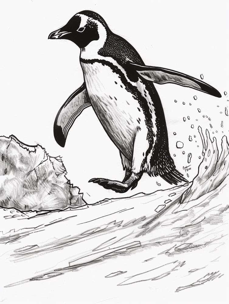Emperor Penguin Sliding On Ice 2