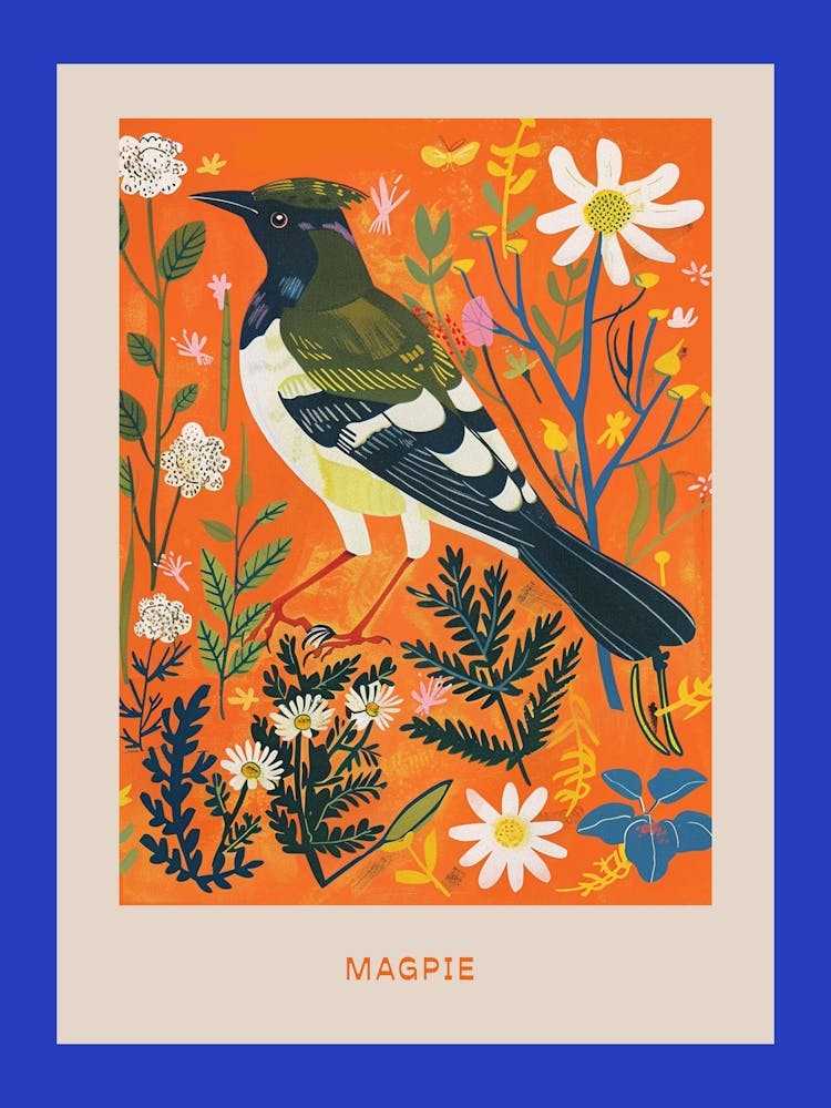 Spring Birds Poster Magpie 2
