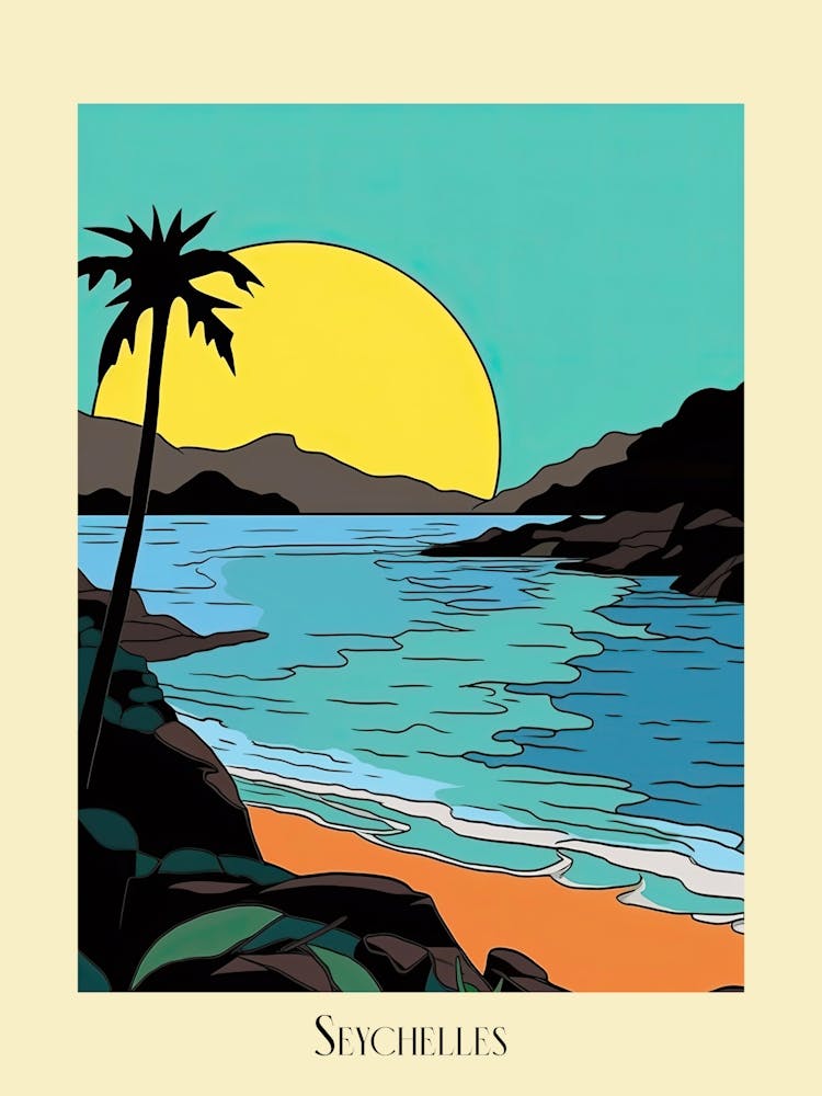 Poster Of Minimal Design Style Of Seychelles 3