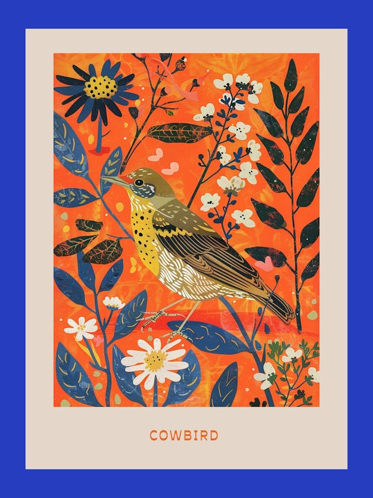 Spring Birds Poster Cowbird 2