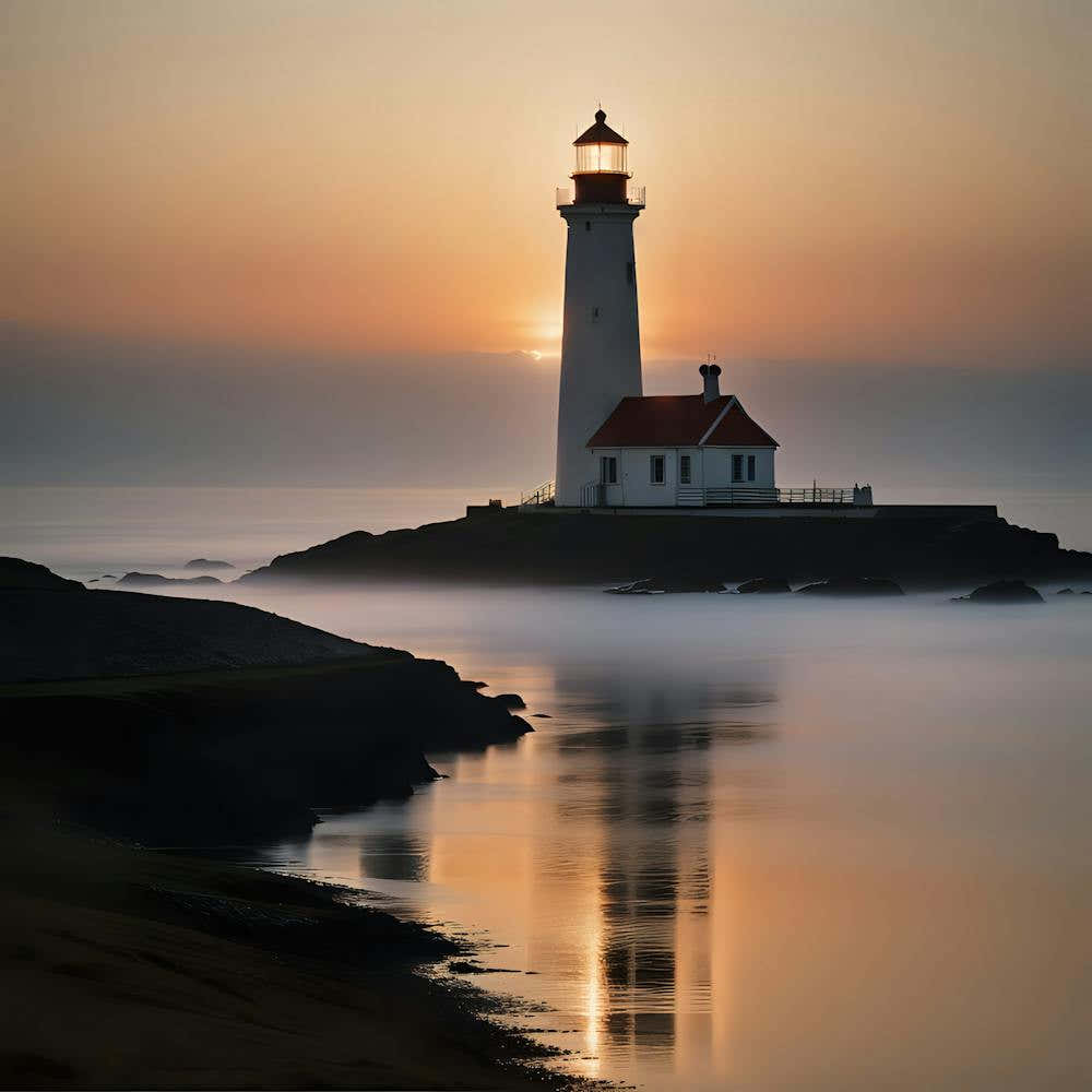 Lighthouse At Sunrise