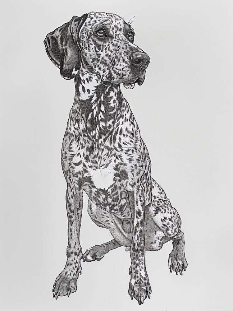Bluetick Hound Dog Line Sketch 1