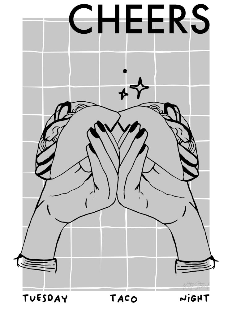 Taco Night Black & White - Kitchen Wall Art