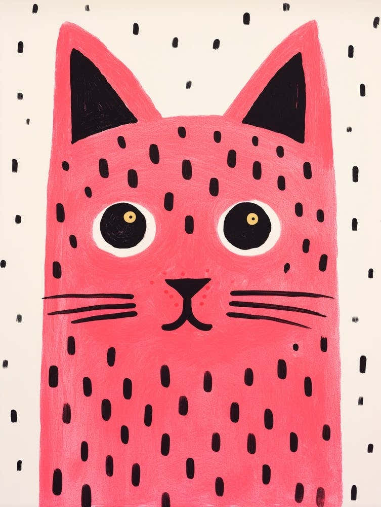Pink Polka Dot Cat 3