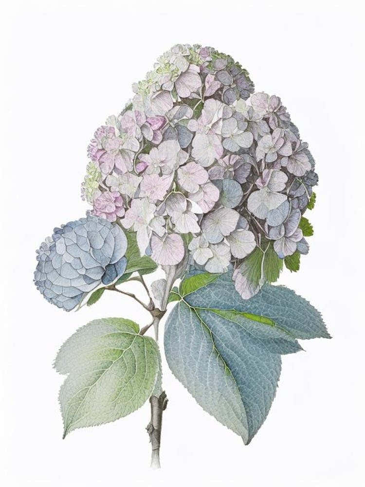 Hydrangea Floral Quentin Blake Inspired Illustration 1 Flower